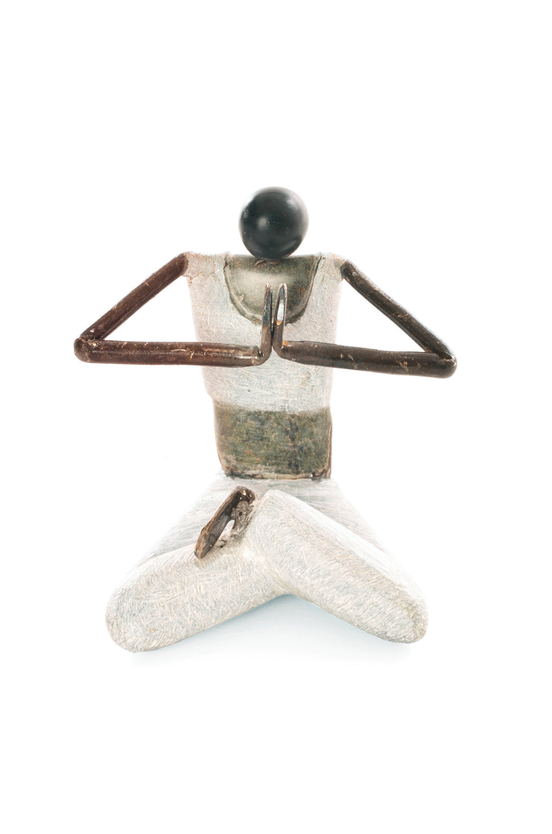 Stone and Metal Yogi Sculpture with Peaceful Hands