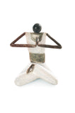 Stone and Metal Yogi Sculpture with Peaceful Hands