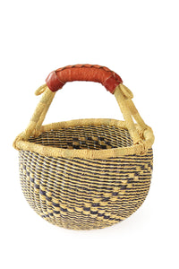 Assorted Navy & Natural Baby Bolga Baskets from Ghana
