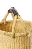 Natural Baby Bolga Basket with Leather Handle