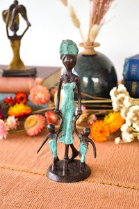 Double Blessing African Bronze Sculpture