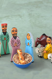 Painted Balsa Wood Nativity Scene