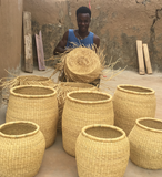 Set of 2 Elephant Grass Barrel Baskets