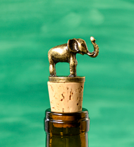 African Brass Animal Wine Bottle Stoppers