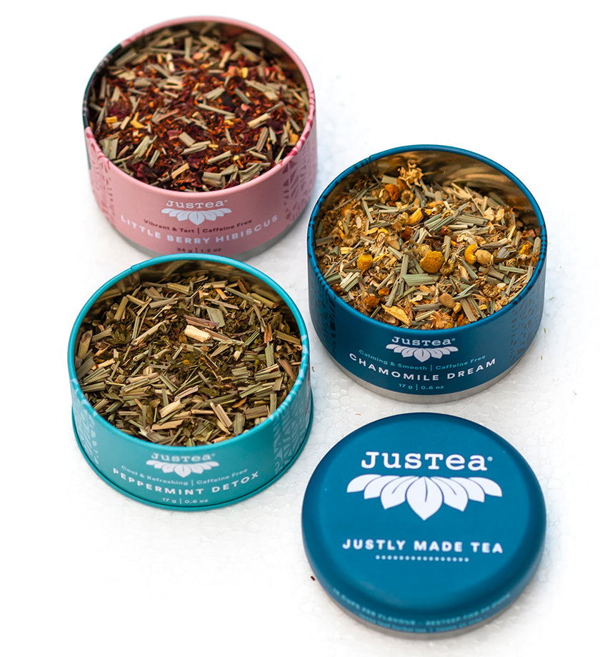 JusTea® Loose Leaf Herbal Tea Trio Gift Tin