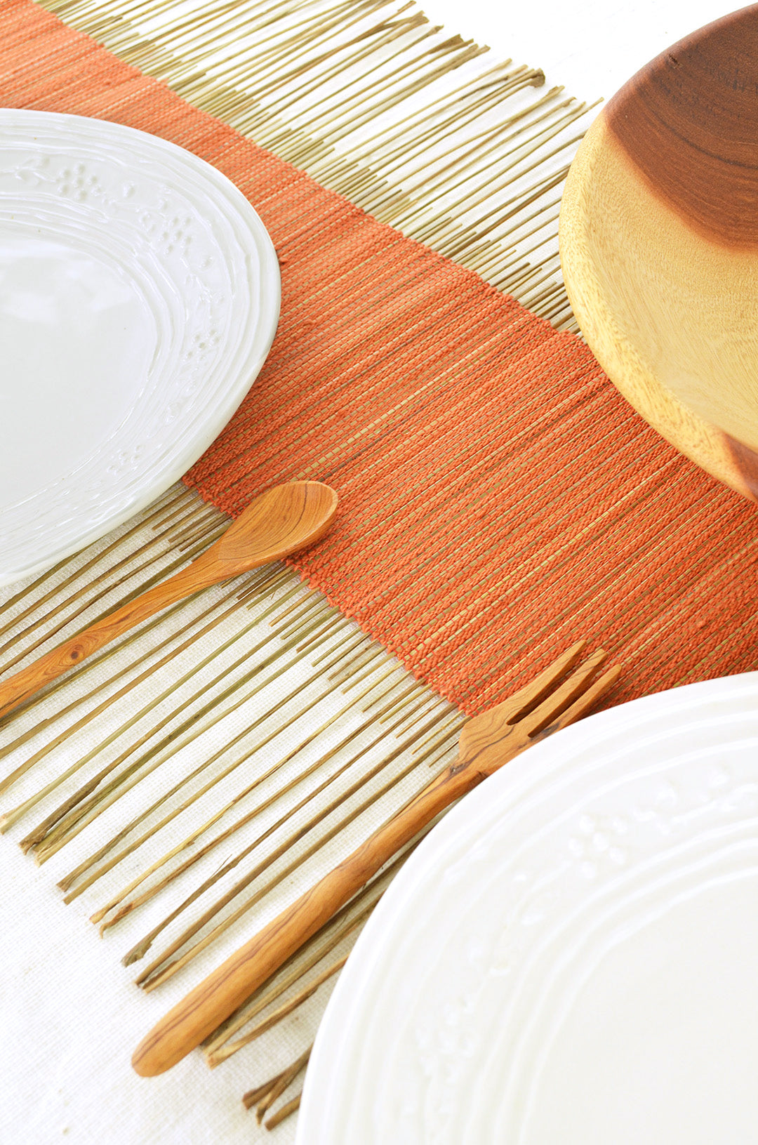 Spicy Orange Twig & Mudcloth Table Runner