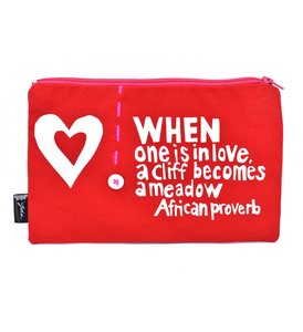 "When One is in Love" African Proverb Flat Pouch