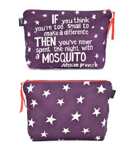 "Make a Difference" African Proverb Pouch in Gray or Purple
