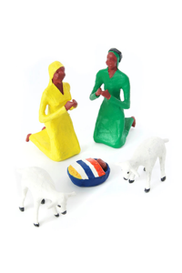 Colorful Papier Mâché Small Nativity Scene