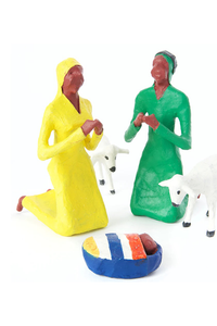 Colorful Papier Mâché Small Nativity Scene