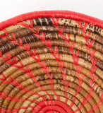 Red Raffia & Natural Banana Leaf Sata Basket