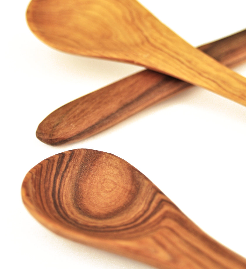 Set of 4 Wild Olive Wood Porridge Spoons