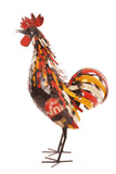 Red & Yellow Rooster Large Recycled Metal Sculpture