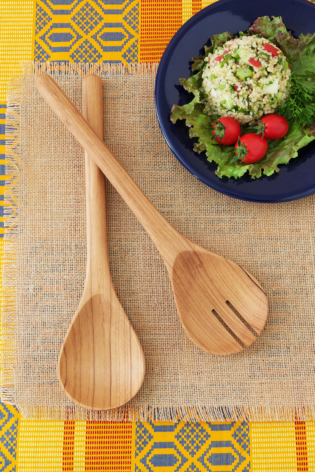 Olive Wood Simple Salad Servers Default Title