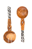 Twisted Olivewood Servers with Bone Handles