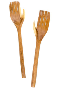 Olive Wood Salad Server Hands Default Title
