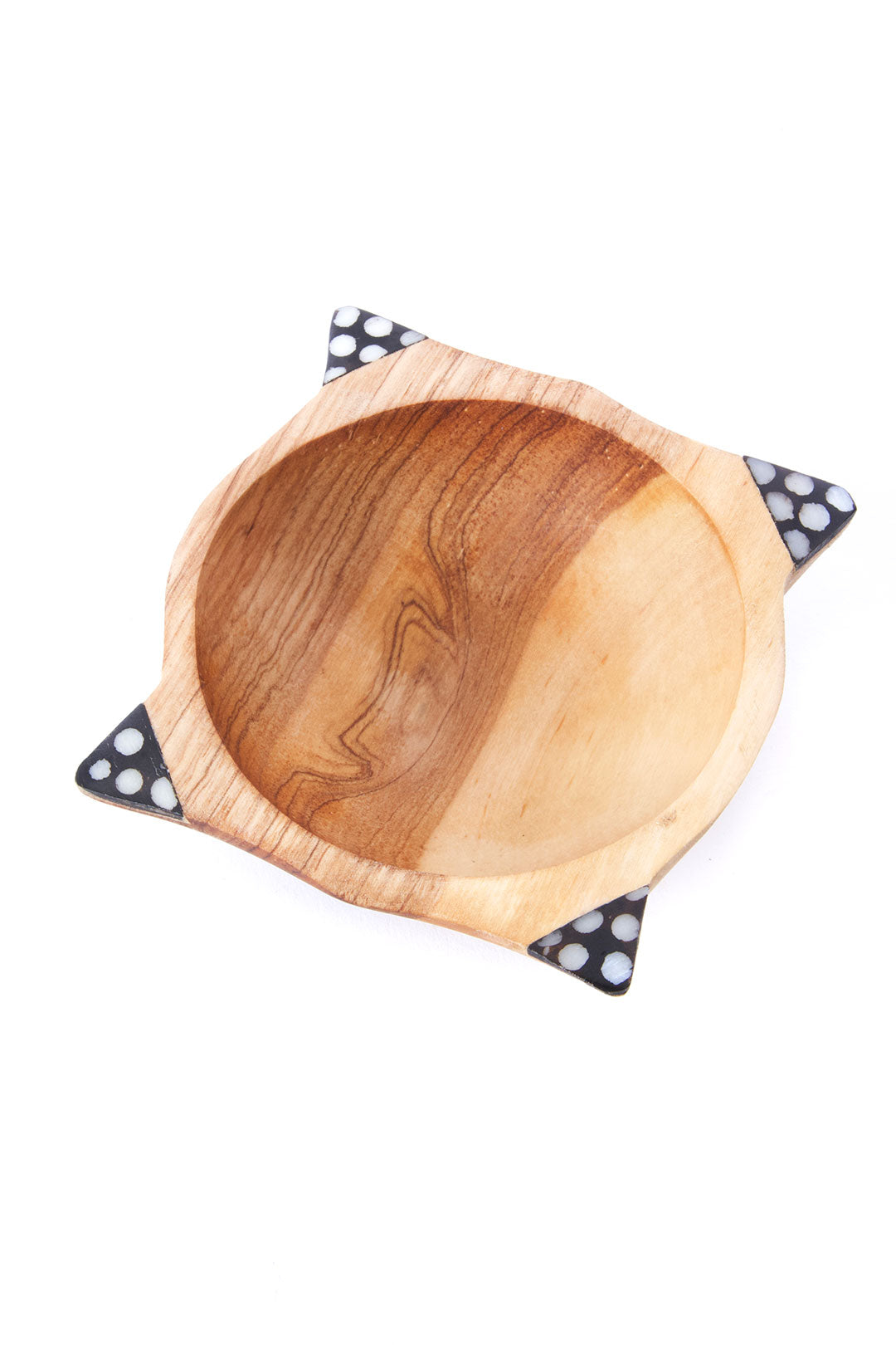 African Olive Wood Dish With Bone Inlay Default Title