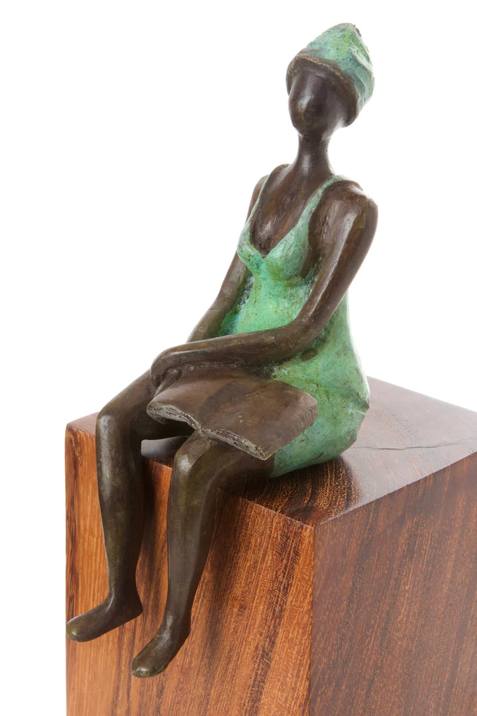 Seaside Scholar Bronze African Sculpture