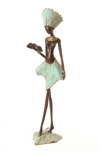 Lady on a Leaf Bronze Sculpture