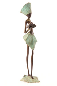 Lady on a Leaf Bronze Sculpture