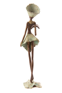 Lady on a Leaf Bronze Sculpture