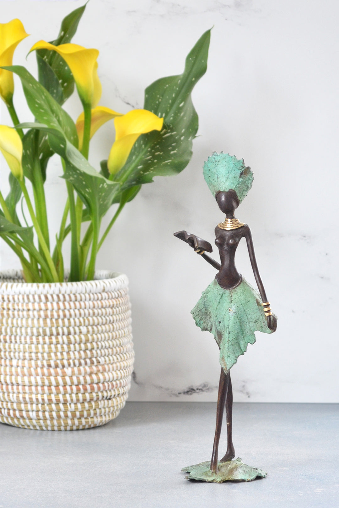 Lady on a Leaf Bronze Sculpture