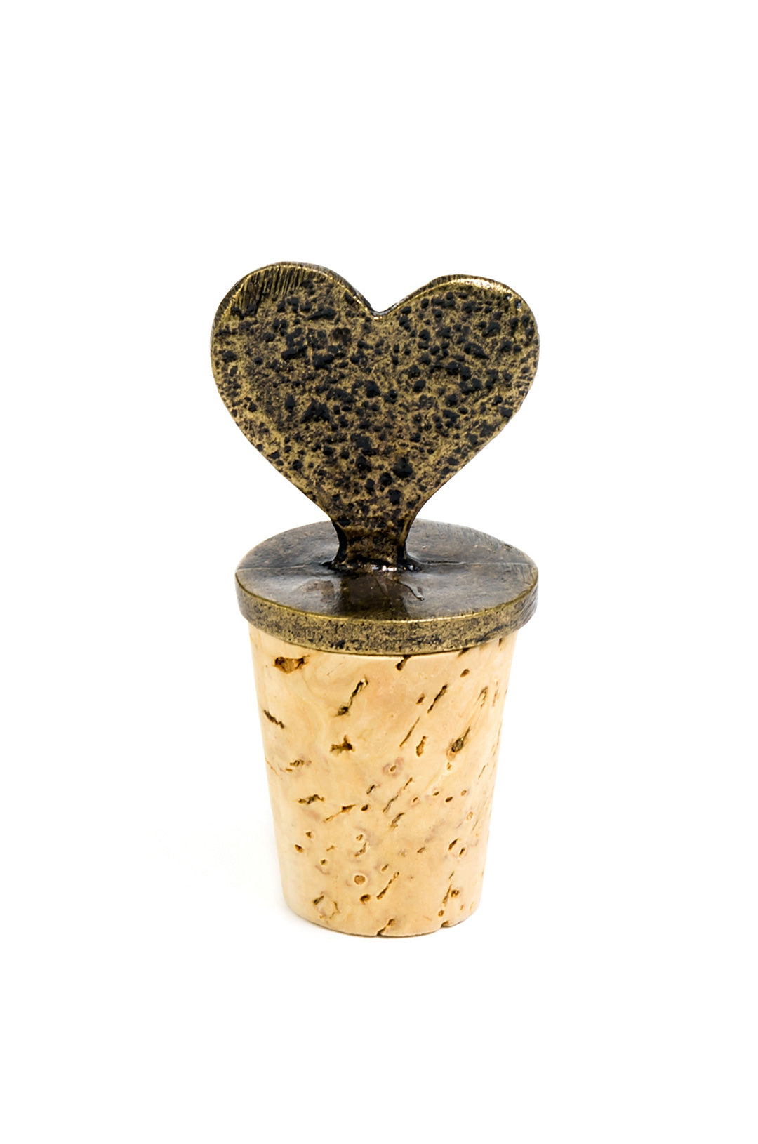 Brass Heart Bottle Stoppers Textured Heart Stoppers