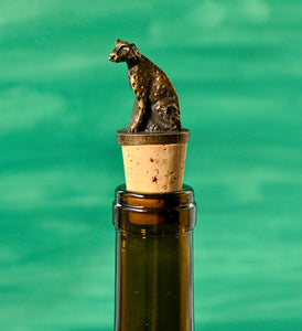 African Brass Animal Wine Bottle Stoppers