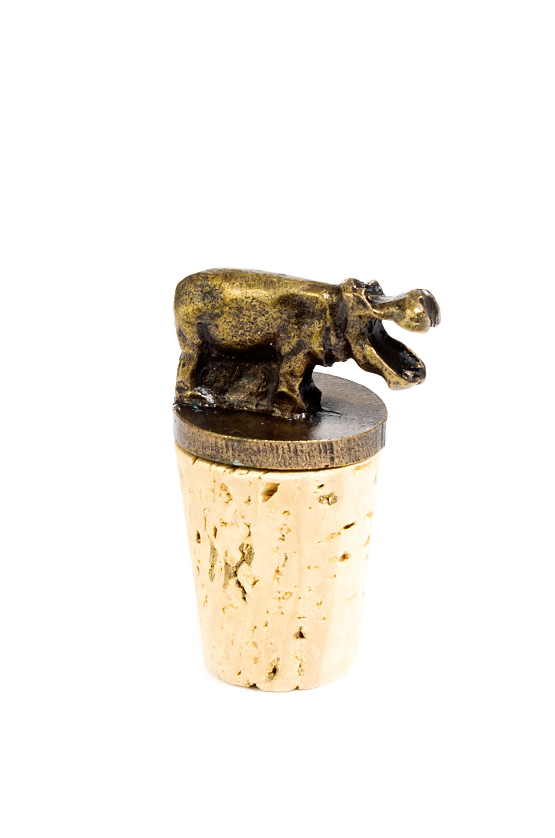 African Brass Wine Bottle Stoppers Hippo Bottle Stopper