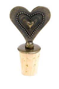 Brass Heart Bottle Stoppers Hearts-Within-Hearts Stoppers