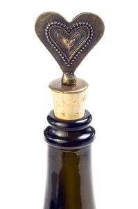 Brass Heart Bottle Stoppers Hearts-Within-Hearts Stoppers