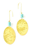 House of Cindimini Brass and Turquoise Maven Earrings