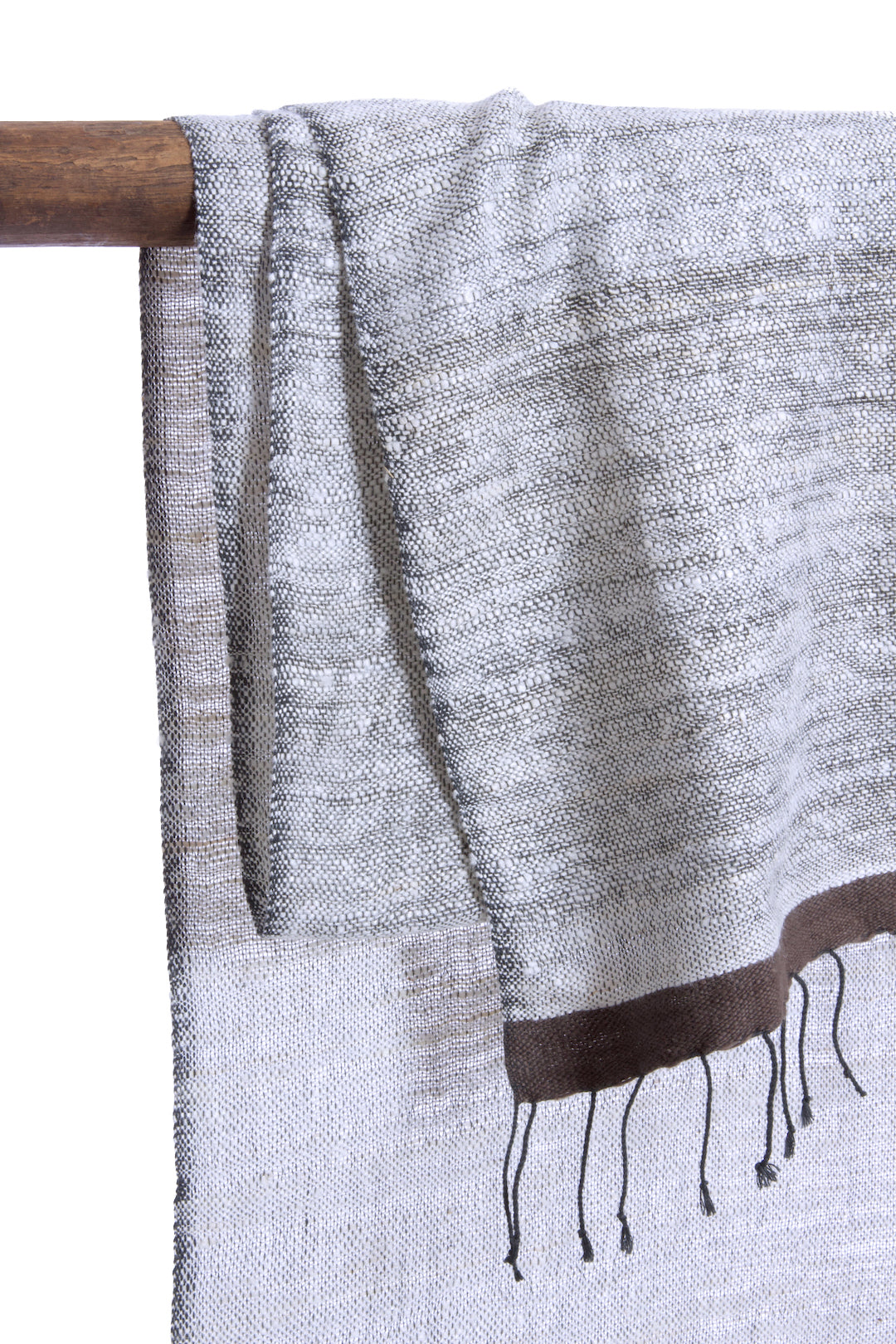 Stella Silk & Cotton Shawl with Smoky Gray Border Default Title