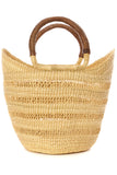 Natural Lacework Wing Shopper with Leather Handles