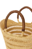Natural Lacework Wing Shopper with Leather Handles