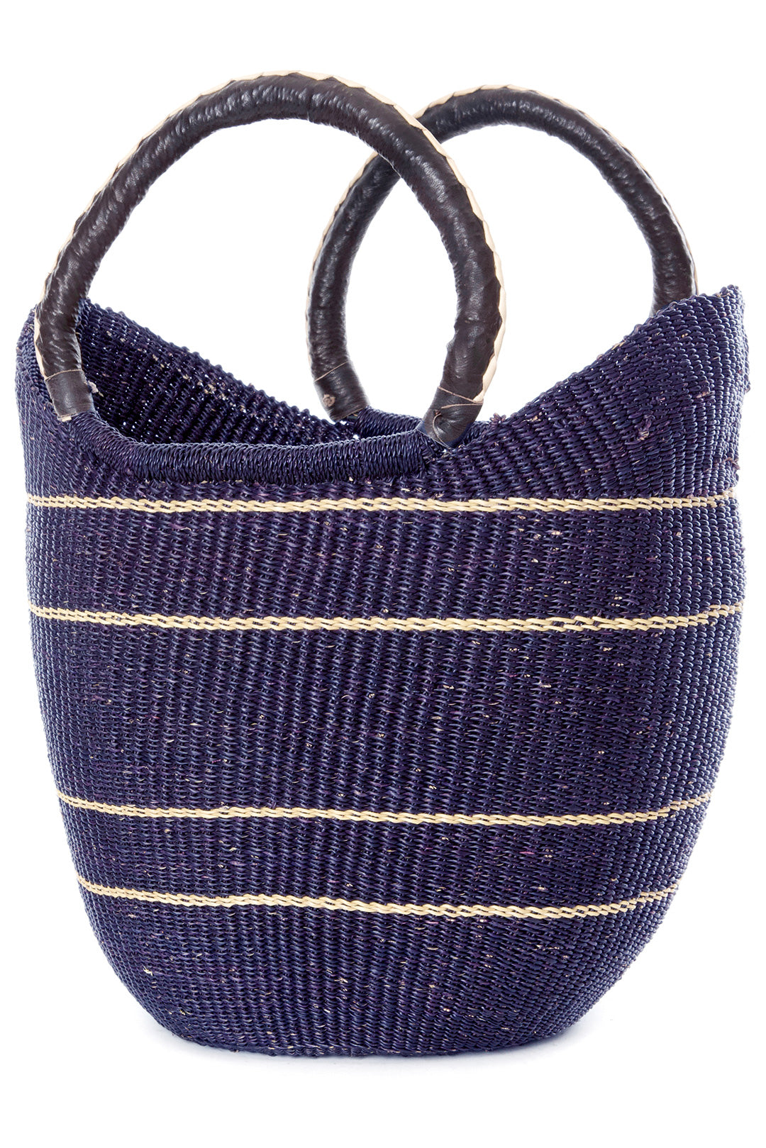 Midnight Blue Shopper with Black Leather Handles Default Title