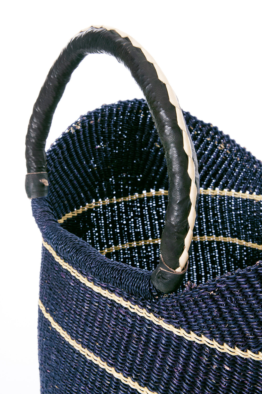 Midnight Blue Shopper with Black Leather Handles Default Title