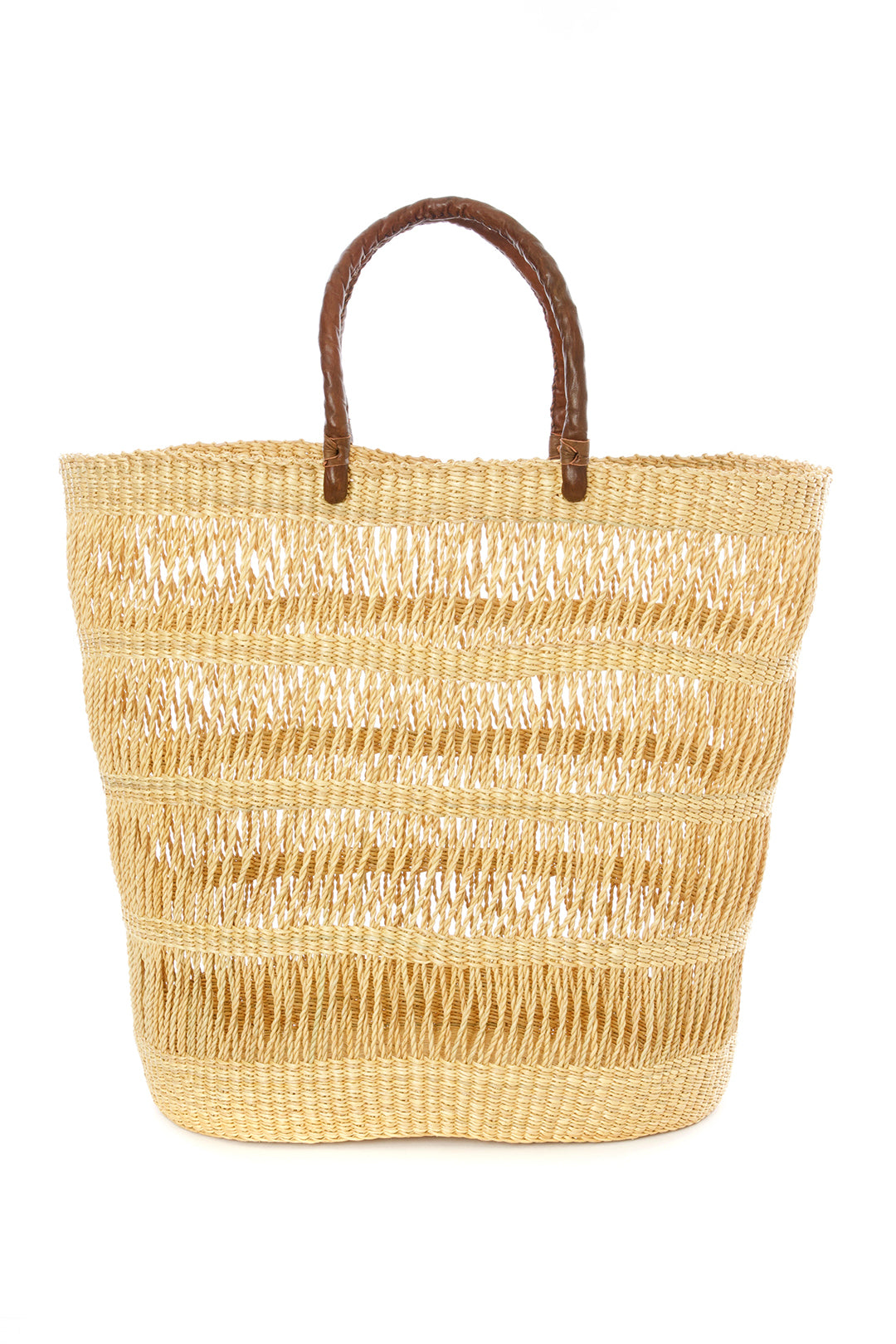 Veta Vera Lace Weave Shopper with Leather Handles Default Title