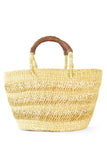 Lace Weave Short Shopper with Leather Handles from Ghana