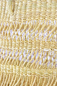 Lace Weave Short Shopper with Leather Handles from Ghana