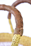 Lace Weave Short Shopper with Leather Handles from Ghana