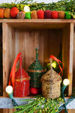 Beaded Holiday Hut Gift Box Ornament [Choose from 4 Colors]
