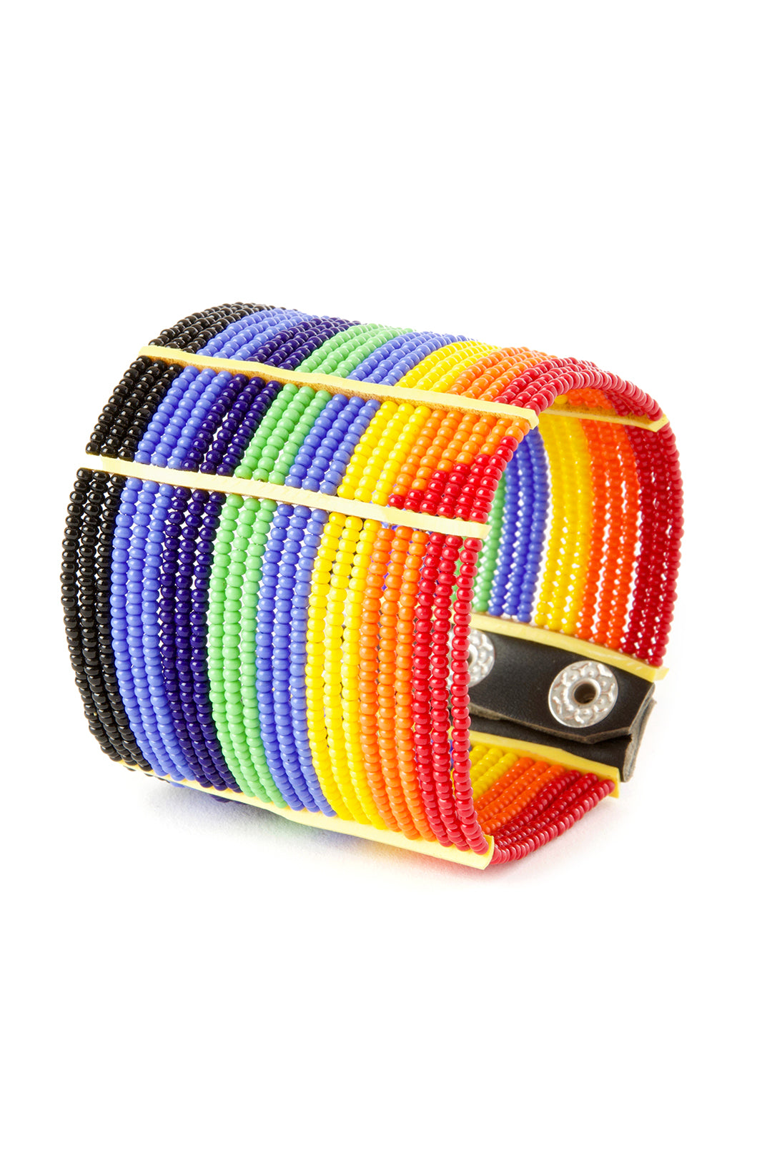 Modern Maasai Rainbow Beaded Cuff Bracelet Default Title