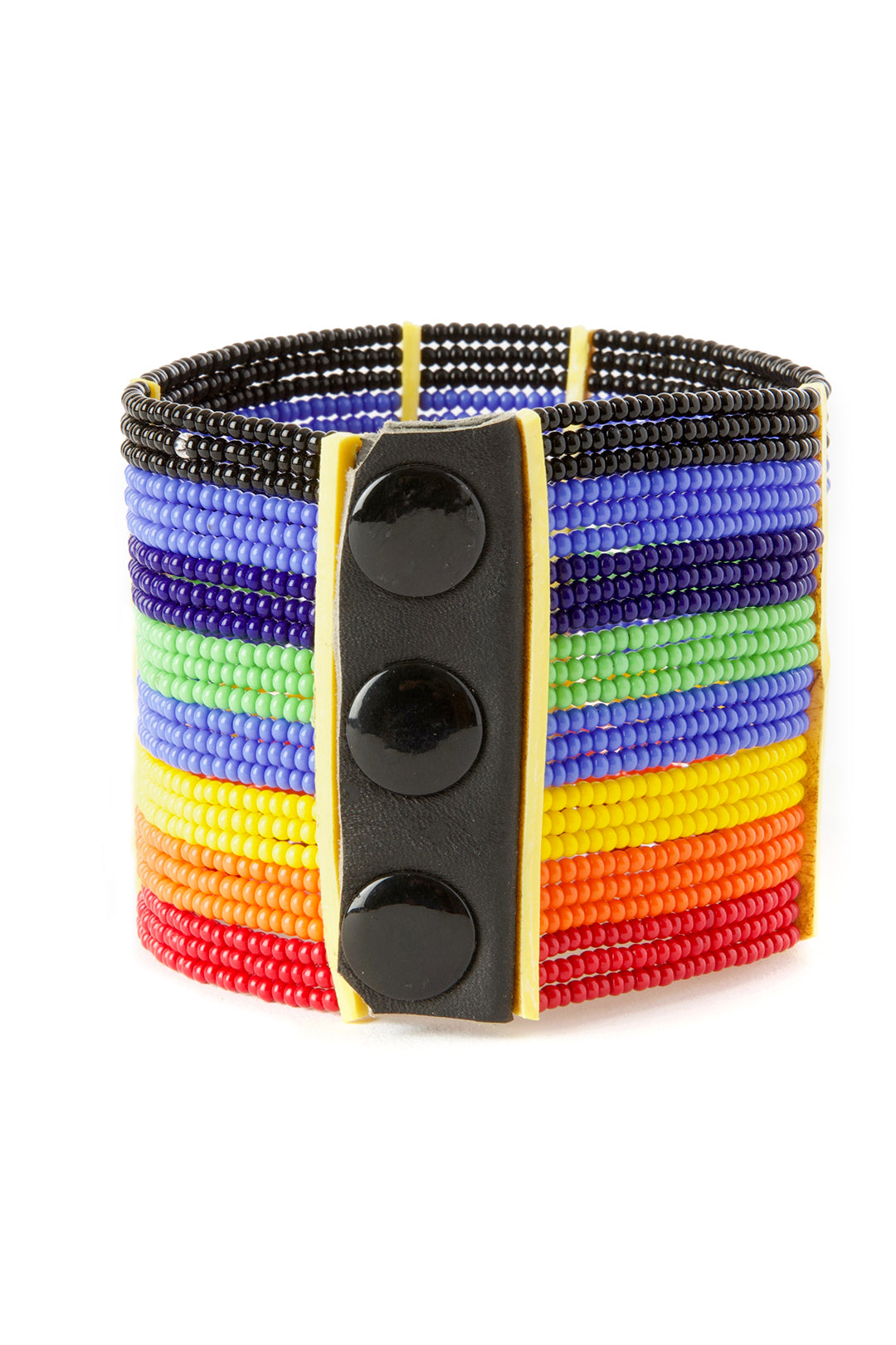 Modern Maasai Rainbow Beaded Cuff Bracelet Default Title