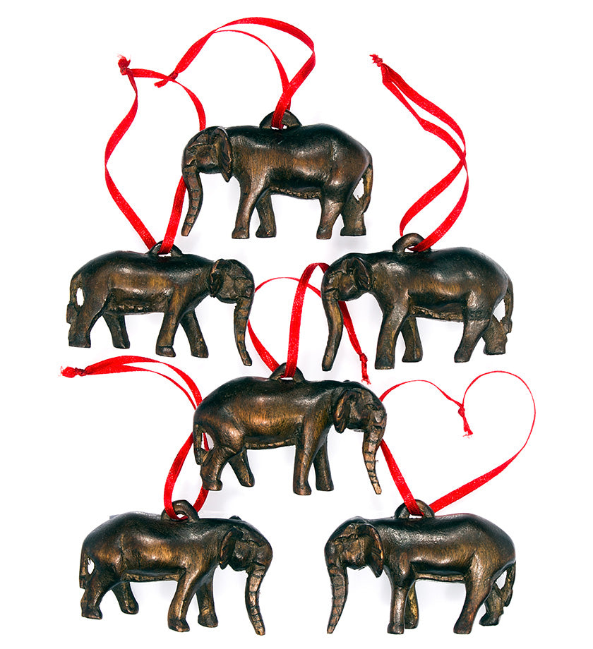 Jacaranda Elephant Ornament Sets of 6
