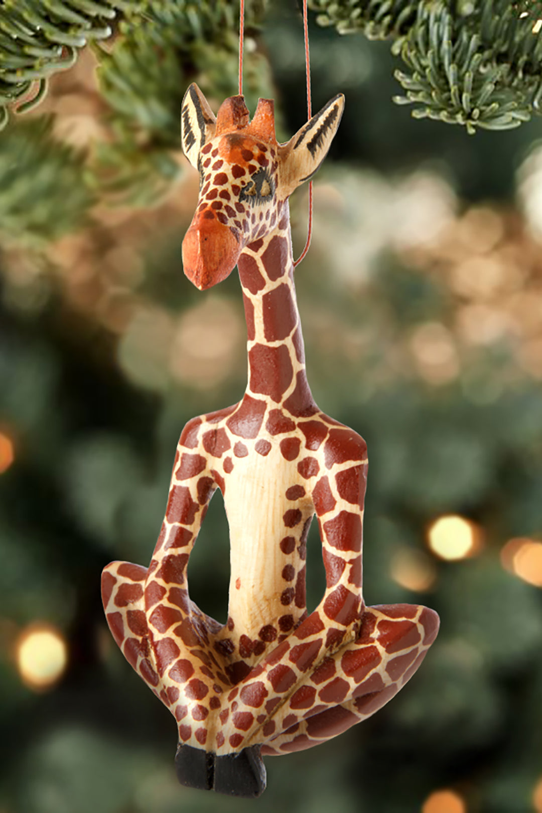 Yoga Giraffe Wooden Ornament Default Title