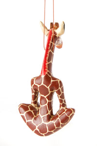 Yoga Giraffe Wooden Ornament Default Title