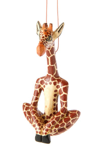 Yoga Giraffe Wooden Ornament Default Title