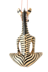 Yoga Zebra Wooden Ornament Default Title