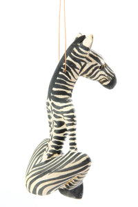 Yoga Zebra Wooden Ornament Default Title